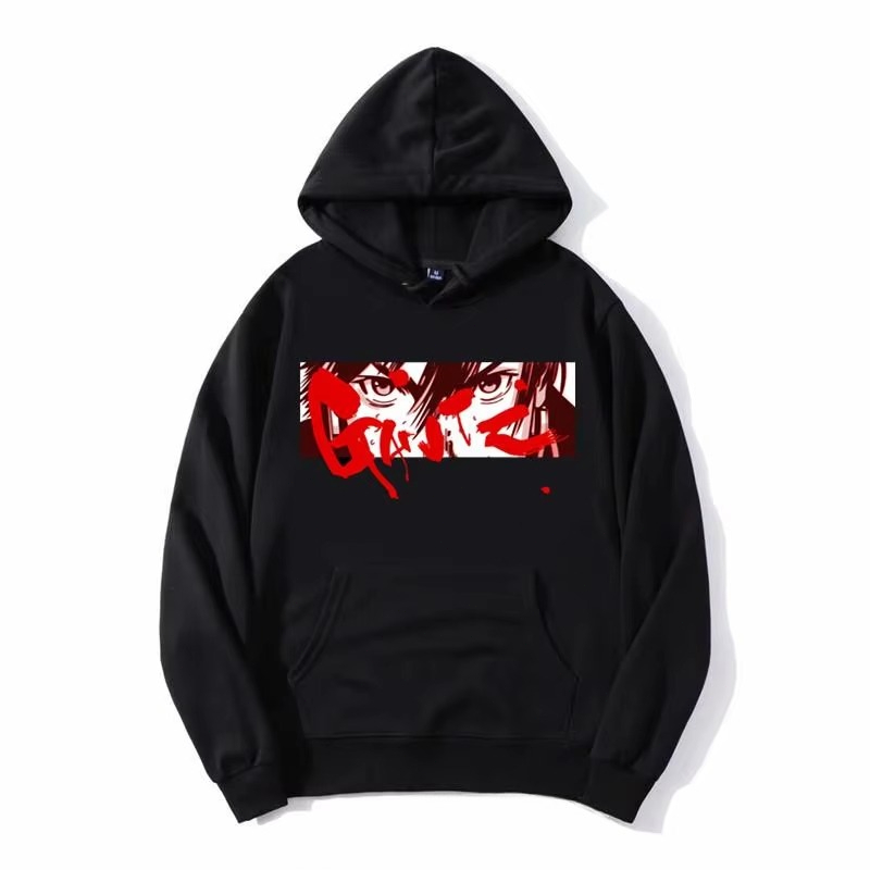 Anime Merch Shopping - GANTZ Anime Czerwono-Czarno-Biała Koszulka z Grafiką,