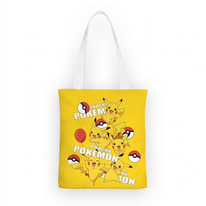 Anime Merch Shopping - Torba płócienna Pikachu, urocza anime torba