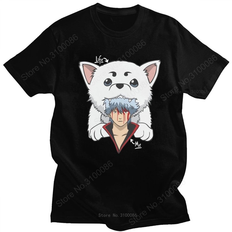 Anime Merch Shopping - Koszulka w rozmiarze azjatyckim Kawaii Gintama