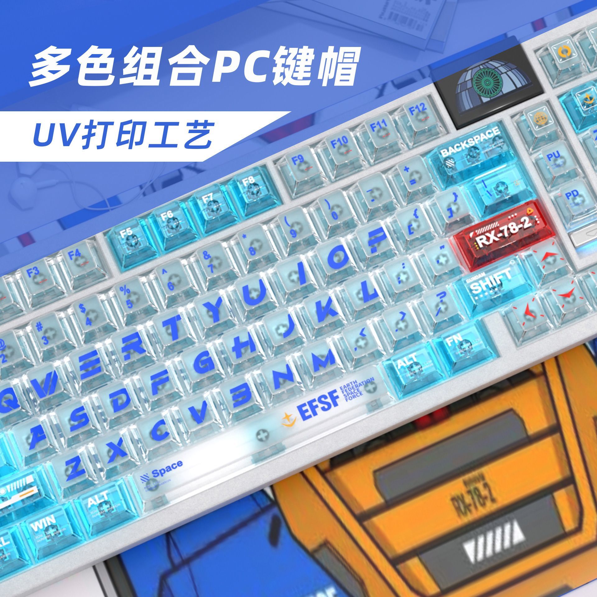 Klawisze Gundam Color Matching – Keycap Artisan Anime recenzja i cena